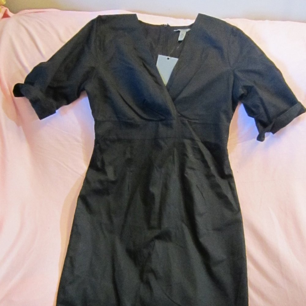 BITTEN Little Black Cotton Dress, sz 14 'NEW'